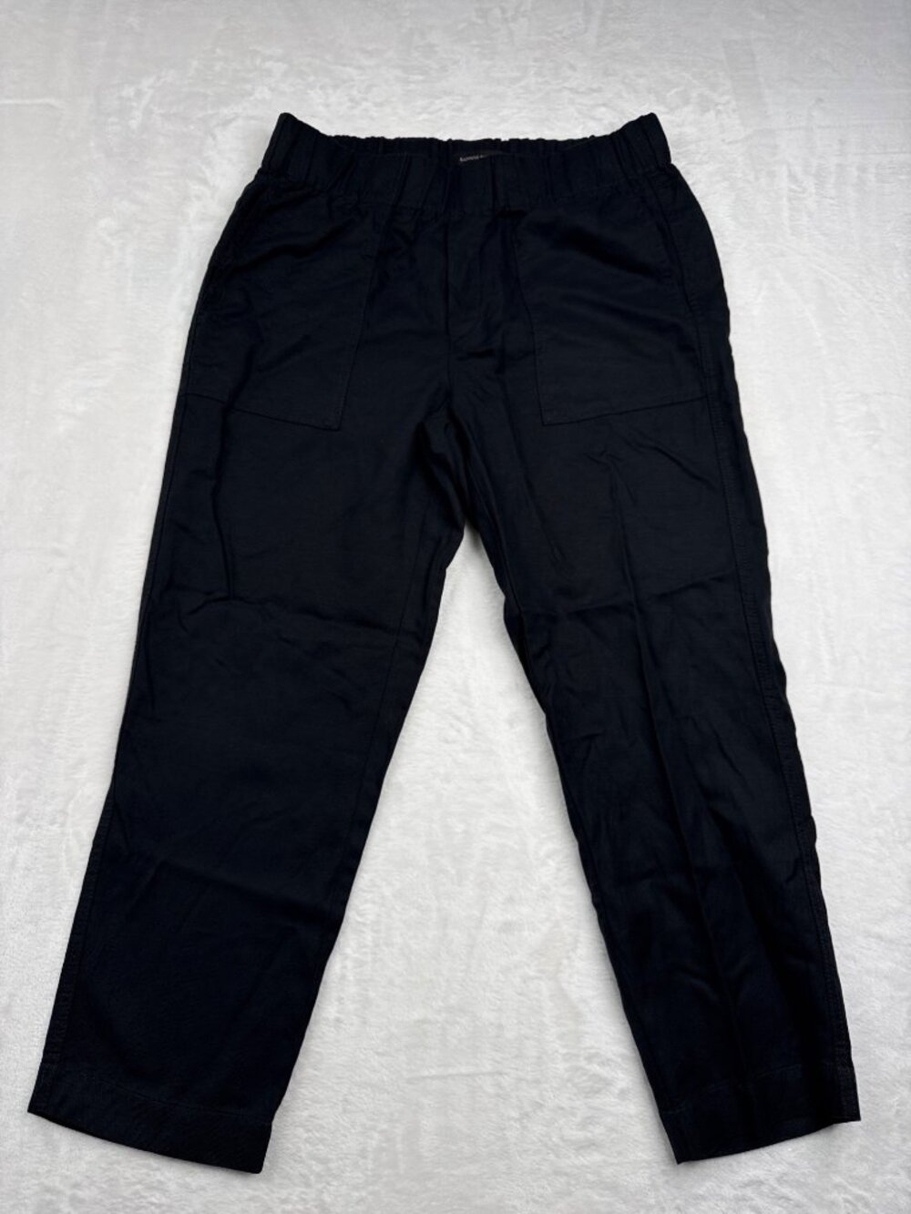 Banana Republic Mens Black Elastic Waist Linen-Blend Pants S